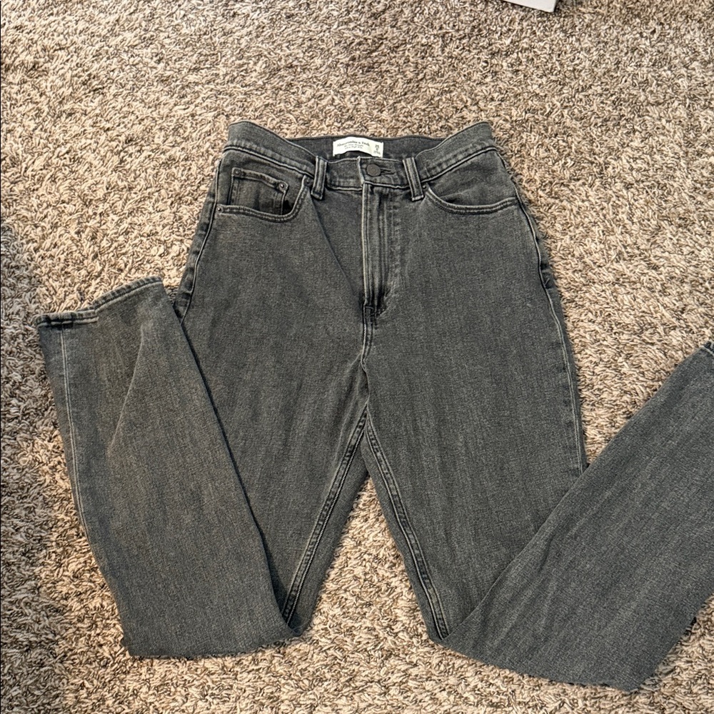 Abercrombie slim Straight Ultra-High Rise Curve Love Black Women's Jeans